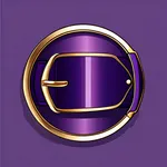 purple belt with gold circular buckle image